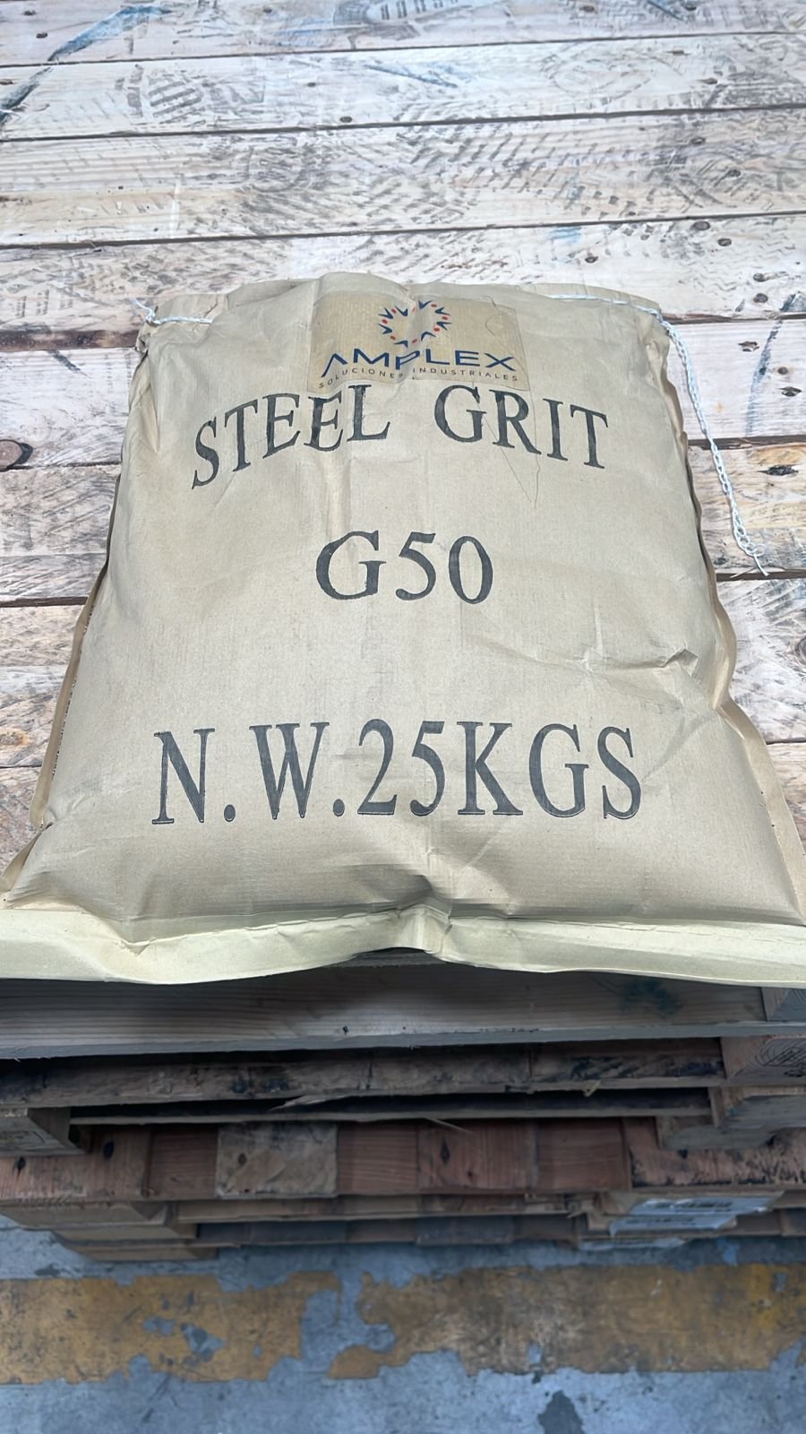 Bolsa de Granalla de Acero Angular G50 AMPLEX — 25 kg, Steel Grit G50